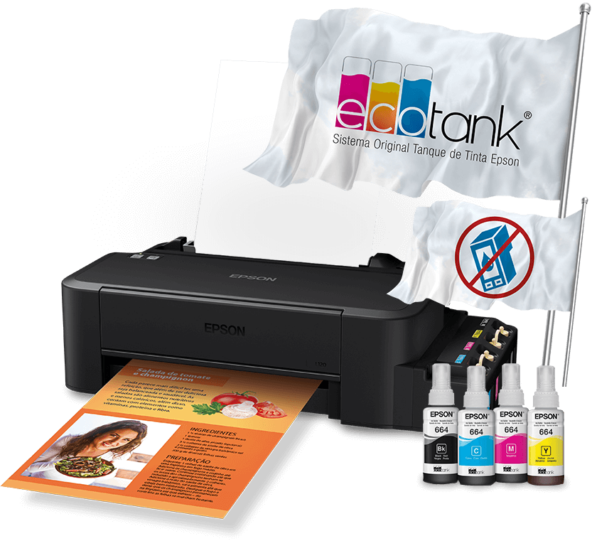 Impressora Epson EcoTank L120 Jato de Tinta Colorida USB - Impressoras e Multifuncionais - Magazine Luiza