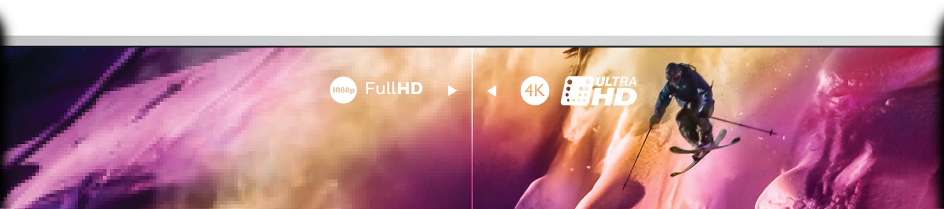 Comparação Full HD e 4K Ultra HD