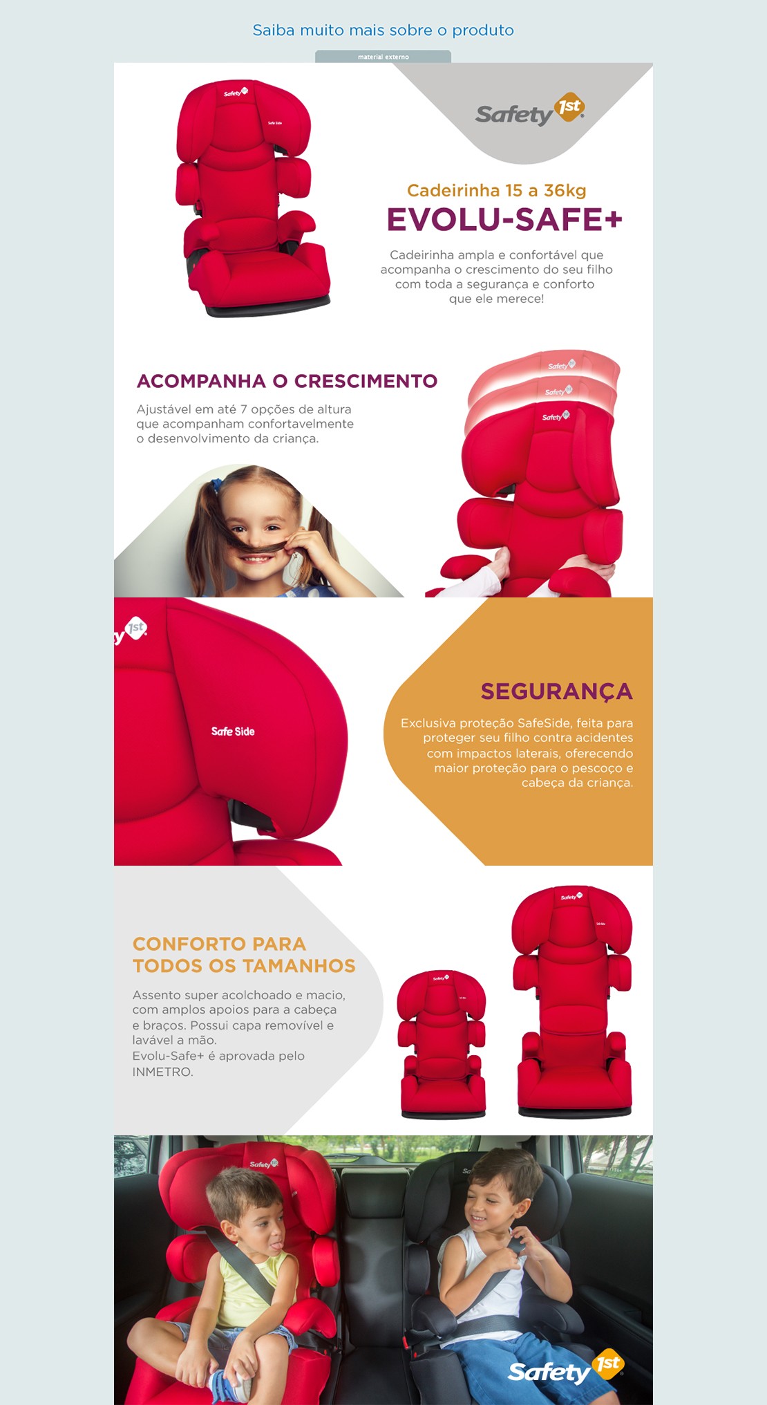 incomplete pile Adjustable Cadeira para Auto Safety 1st Evolu-Safe - 7 Posições para Crianças de 15  até 36Kg - Cadeirinha para Automóvel - Magazine Luiza