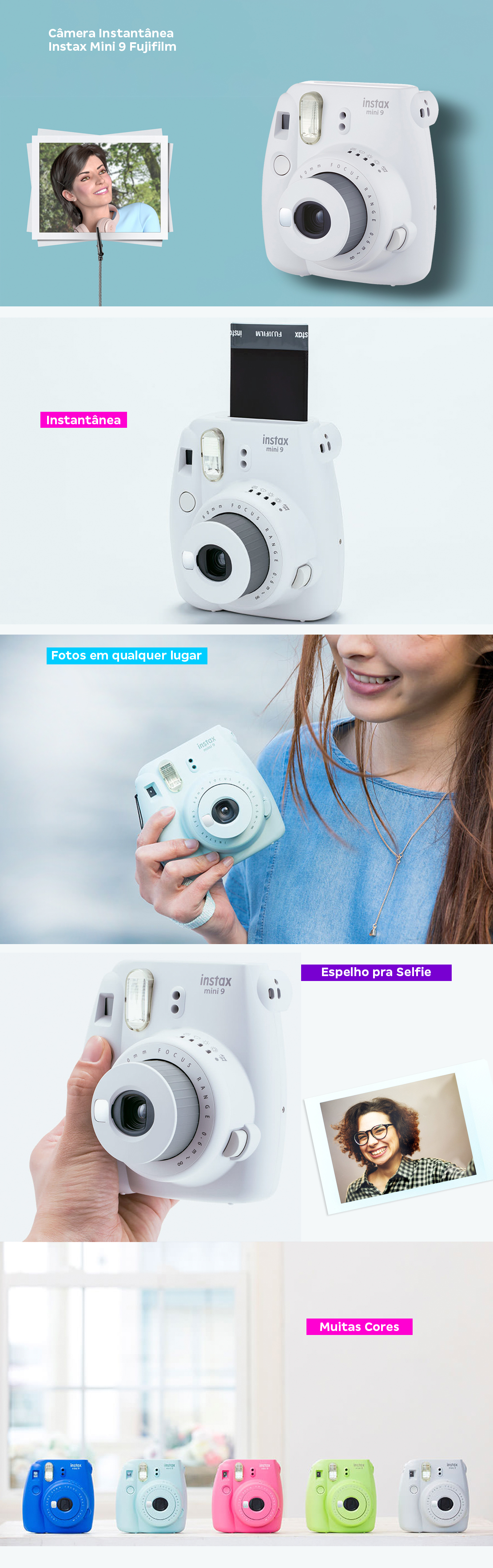 embrace Employer mordant Câmera Instantânea Fujifilm Instax Mini 9 - Branco Gelo - Câmeras  Instantâneas - Magazine Luiza