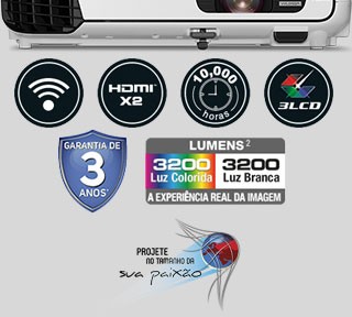 3LCD - Wifi - HDMI X2 - 10 mil horas de apresentações.