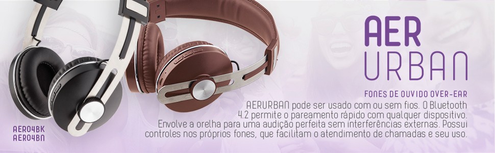 Fone de Ouvido Bluetooth Geonav AerUrban, Recarregável - AER04B