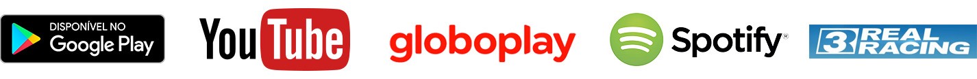 Google Play, Youtube, Globoplay, Spotify, Real Racing