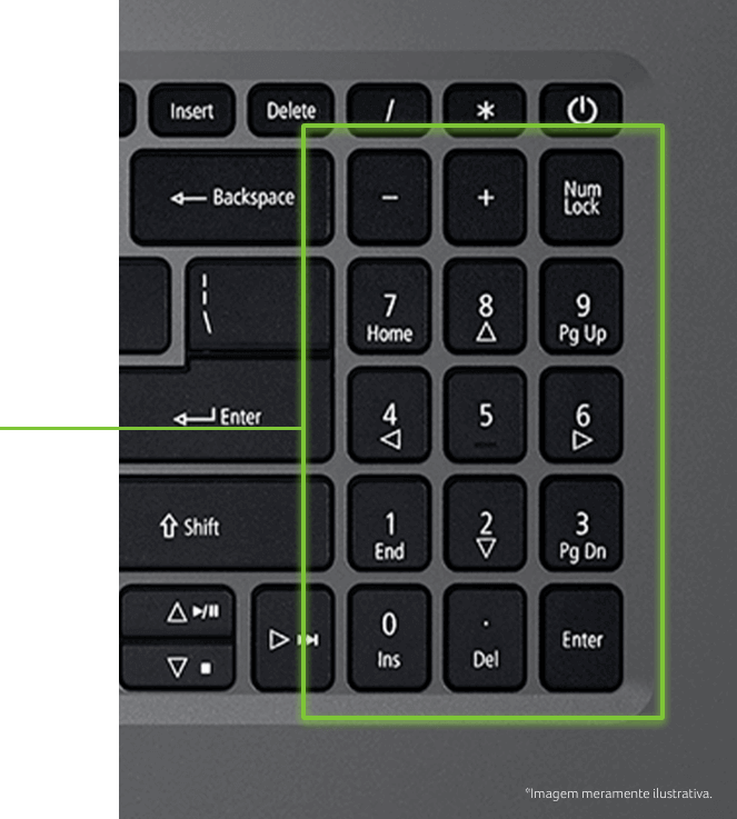 Teclado numérico do Notebook Acer A315-23G-R2SE
