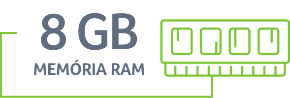 Ícone memória RAM de 8 GB