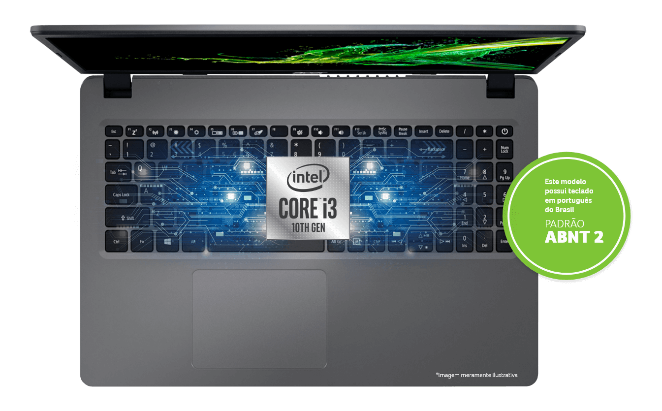 Notebook A315-56-311J e selo Intel® Core™ i3