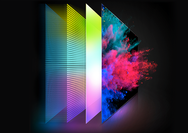 TV mostrando cores únicas