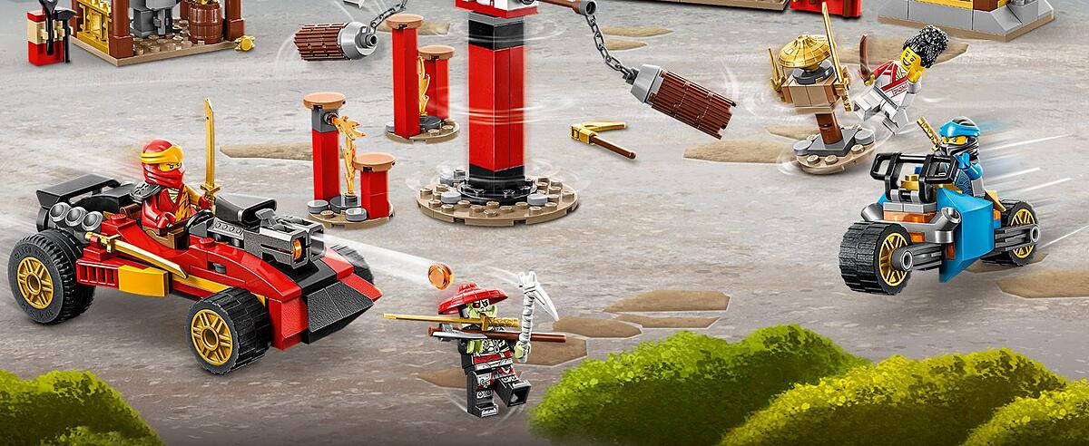 Conjunto de construção NINJAGO® com templos e veículos