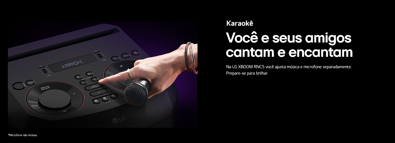 Controle de botoes da caixa acustica LG XBOOM RCN5