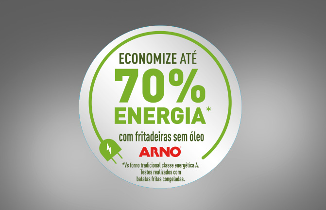 Alta performance. Economiza até 70% de energia* com potência de 1800W. * vs fornos convencionais.