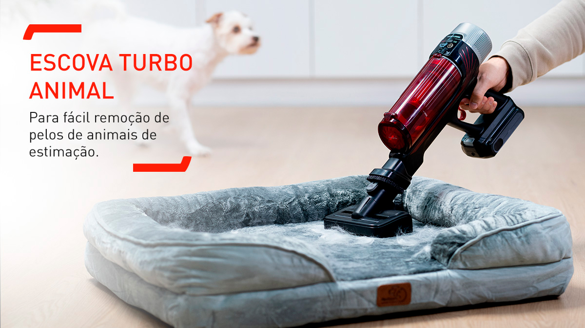 ESCOVA TURBO ANIMAL. Para fácil remoção de pelos de animais de estimação.