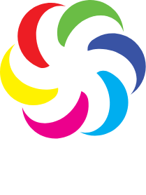 Logo 6 Axis Color adjustment, com faixas coloridas em disposição circular.