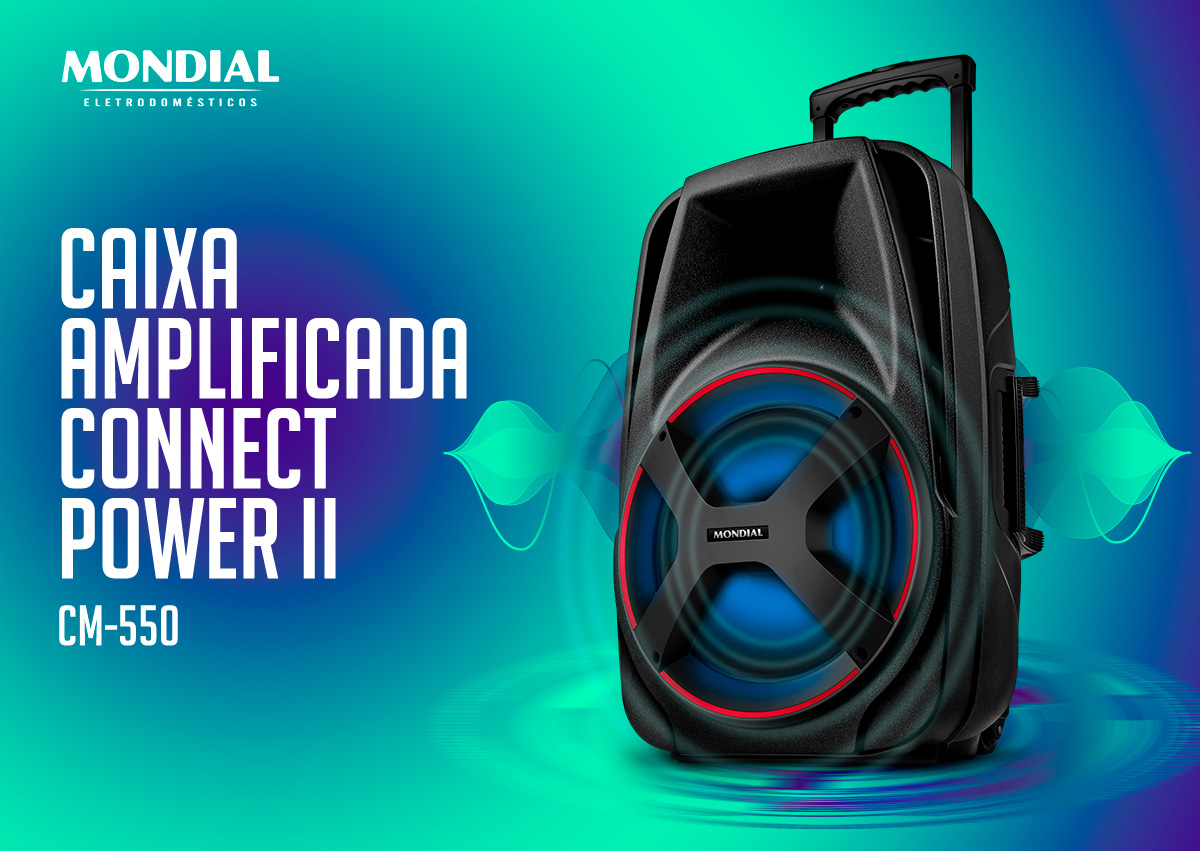 Caixa amplificada connect power II CM-550. Mondial Eletrodomésticos.