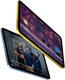 Imagem da tela do iPad com um jogo e a série Ted Lasso do Apple TV Plus