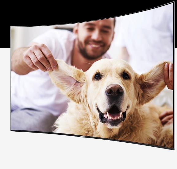 A photo of dad on SUHD TV through Samsung Smart View