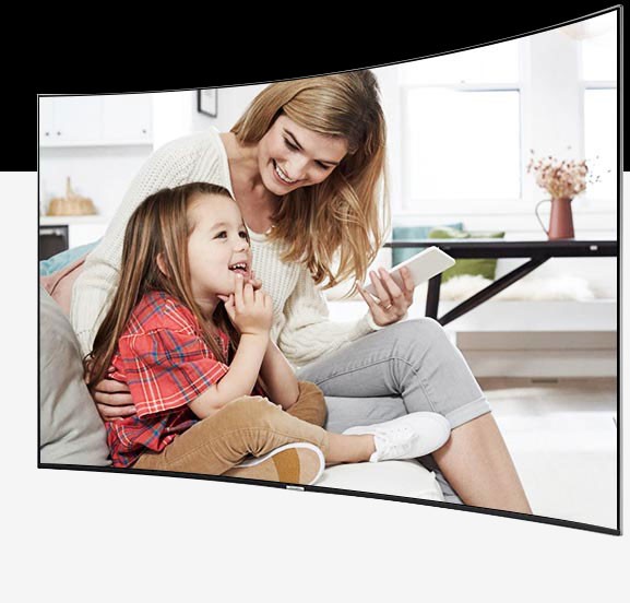 a photo of mom on SUHD TV from laptop